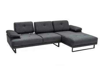 Kitimat 3-personers Højrevendt L-formet Sofa med Chaiselong 314 cm i Stof - Grå - Møbler - Sofaer - Sofa med chaiselong