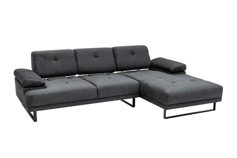 Kitimat 3-personers Højrevendt L-formet Sofa med Chaiselong 314 cm i Stof - Grå - Møbler - Sofaer - Sofa med chaiselong