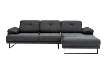 Kitimat 3-personers Højrevendt L-formet Sofa med Chaiselong 314 cm i Stof - Grå - Møbler - Sofaer - Sofa med chaiselong