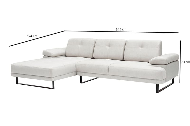 Kitimat Chaiselongsofa 3-personers - Beige - Møbler - Sofaer - Sofa med chaiselong - 3 personers sofa med chaiselong