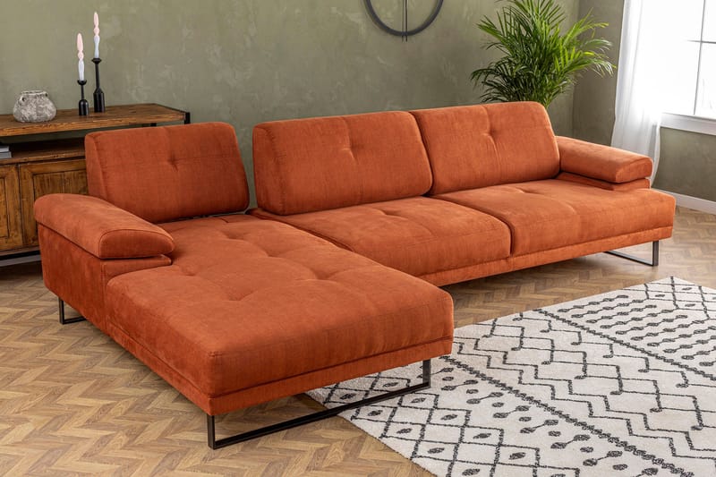 Kitimat Chaiselongsofa 3-personers - Orange - Møbler - Sofaer - Sofa med chaiselong - 3 personers sofa med chaiselong
