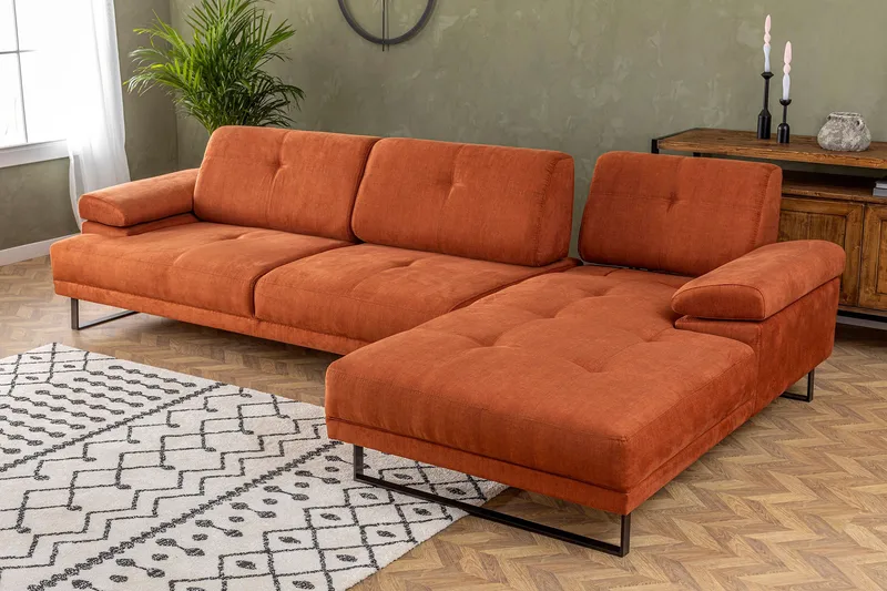 Kitimat Chaiselongsofa 3-personers - Orange - Møbler - Sofaer - Sofa med chaiselong - 3 personers sofa med chaiselong