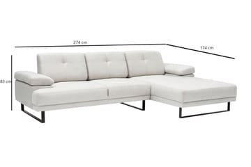 Kitimat Chaiselongsofa 3-personers - Beige - Møbler - Sofaer - Sofa med chaiselong - 3 personers sofa med chaiselong