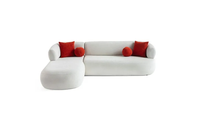 Kollumber Sofa med divan 3-personers, Hvid