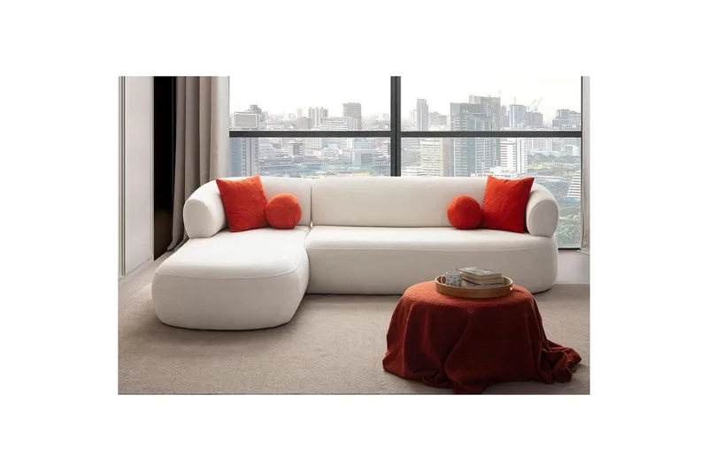 Kollumber Sofa med divan 3-personers - Hvid - Møbler - Sofaer - Sofa med chaiselong