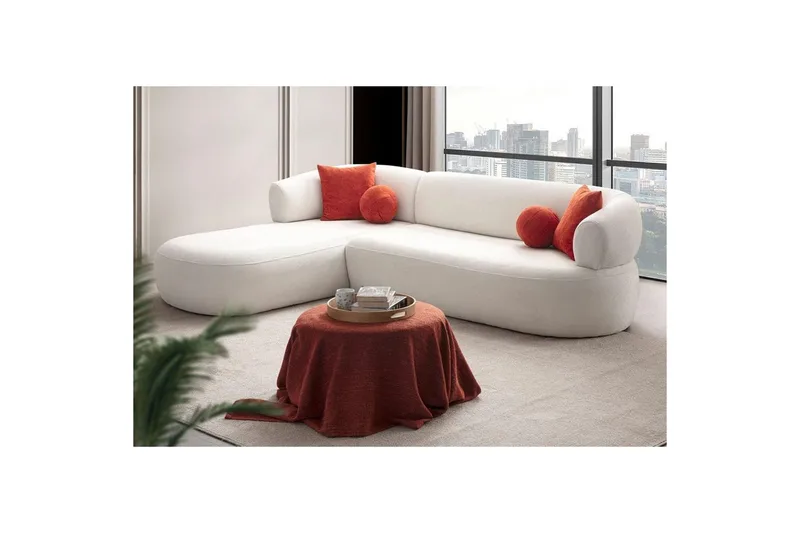 Kollumber Sofa med divan 3-personers - Hvid - Møbler - Sofaer - Sofa med chaiselong