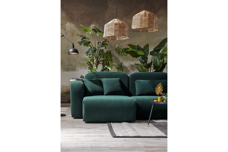 Kyrel Sofa med Divan 4-sits - Grøn - Møbler - Sofaer - Sofa med chaiselong