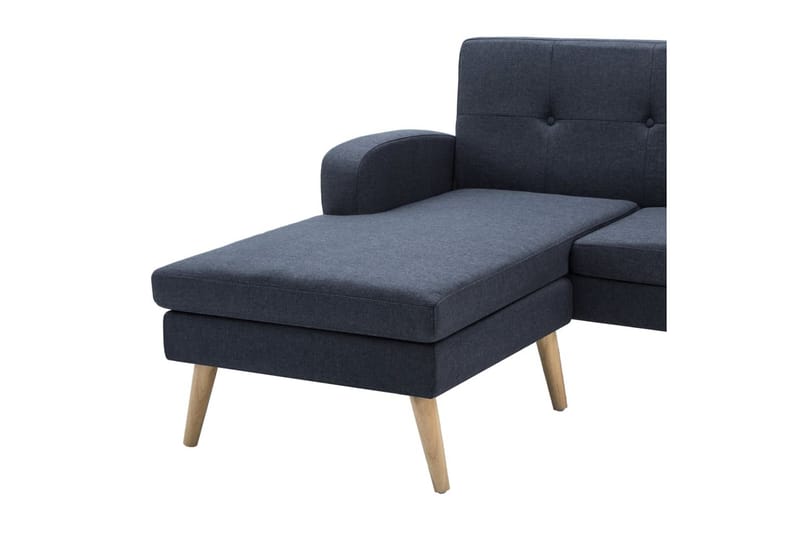 L-Formet Sofa Stofbeklædning 186 X 136 X 79 Cm Mørkegrå - Grå - Sofa med chaiselong - Velour sofaer