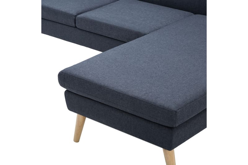 L-Formet Sofa Stofbeklædning 186 X 136 X 79 Cm Mørkegrå - Grå - Sofa med chaiselong - Velour sofaer