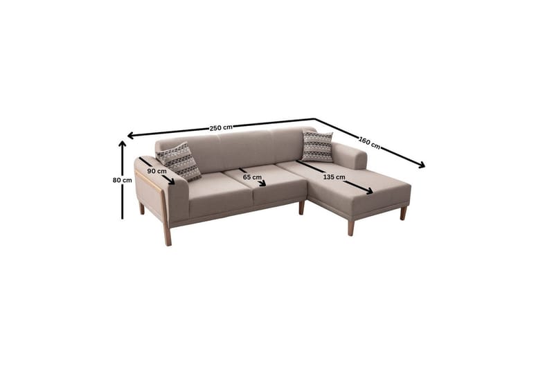 Latrona Sofa med divan 3-personers - Cremehvid - Møbler - Sofaer - Sofa med chaiselong