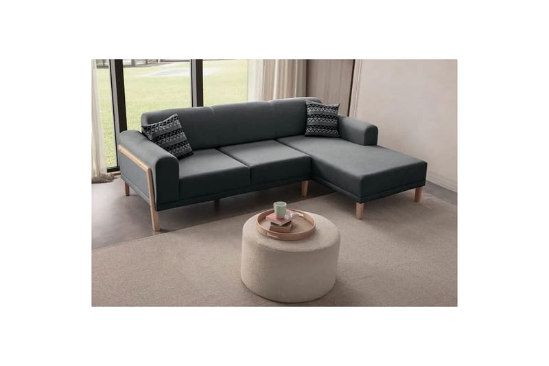 Latrona Sofa med divan 3-personers - Antracit - Møbler - Sofaer - Sofa med chaiselong