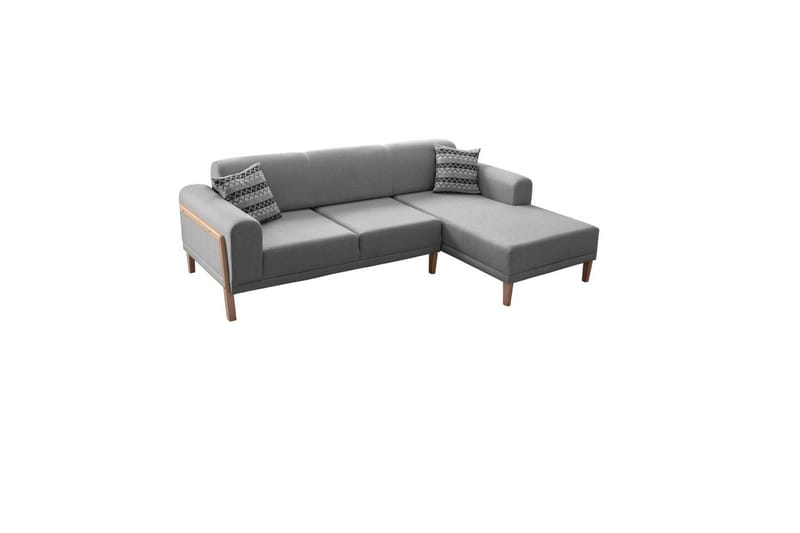 Latrona Sofa med divan 3-personers - Grå - Møbler - Sofaer - Sofa med chaiselong