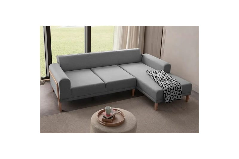 Latrona Sofa med divan 3-personers - Grå - Møbler - Sofaer - Sofa med chaiselong