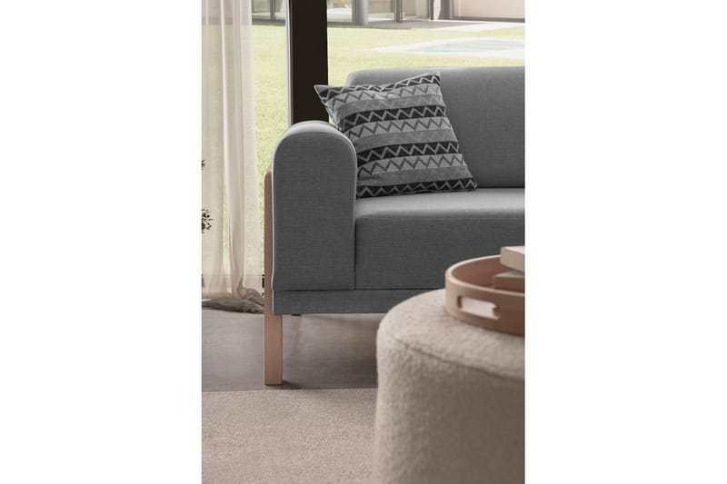 Latrona Sofa med divan 3-personers - Grå - Møbler - Sofaer - Sofa med chaiselong