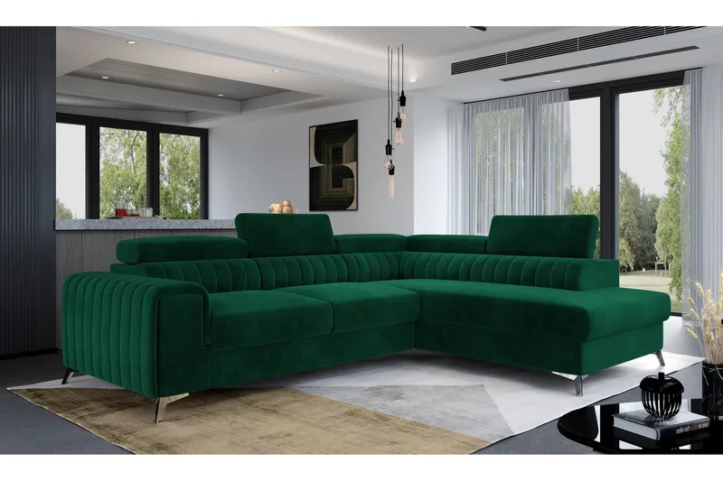 Laurece Chaiselongsofa Højre - Grøn - Møbler - Sofaer - Sofa med chaiselong