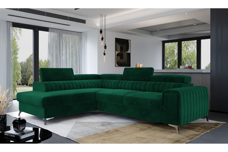 Laurece Chaiselongsofa Venstre - Grøn - Møbler - Sofaer - Sofa med chaiselong
