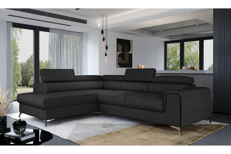 Laurece Chaiselongsofa Venstre - Mørkegrå - Møbler - Sofaer - Sofa med chaiselong