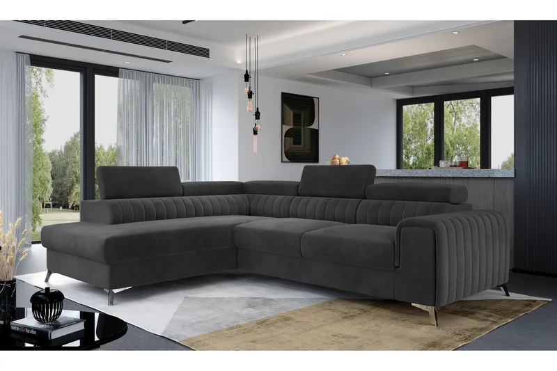 Laurece Chaiselongsofa Venstre - Mørkegrå - Møbler - Sofaer - Sofa med chaiselong