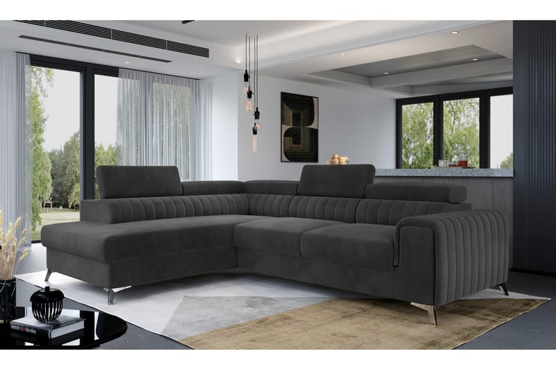 Laurece Chaiselongsofa Venstre - Mørkegrå - Møbler - Sofaer - Sofa med chaiselong