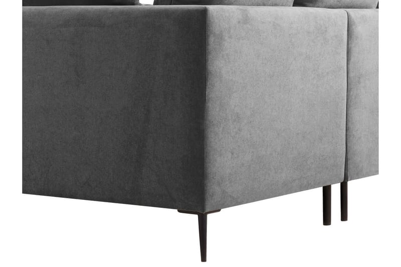 Lenara 3-personers hjørnesofa - Grøn - Sofa med chaiselong - Velour sofaer - 3 personers sofa med chaiselong