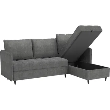 Lindhus Sofa med Divan 3-sæder - Grå - Møbler - Sofaer - Sofa med chaiselong
