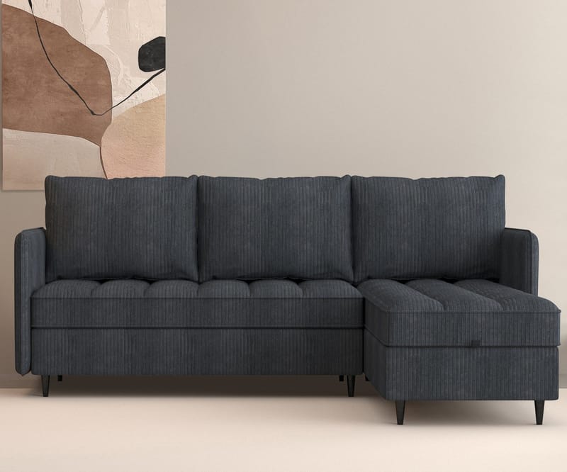 Lindhus Sofa med Divan 3-sæder - Grå - Møbler - Sofaer - Sofa med chaiselong