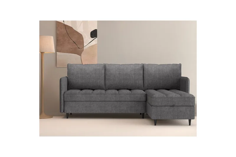 Lindhus Sofa med Divan 3-sæder - Grå - Møbler - Sofaer - Sofa med chaiselong