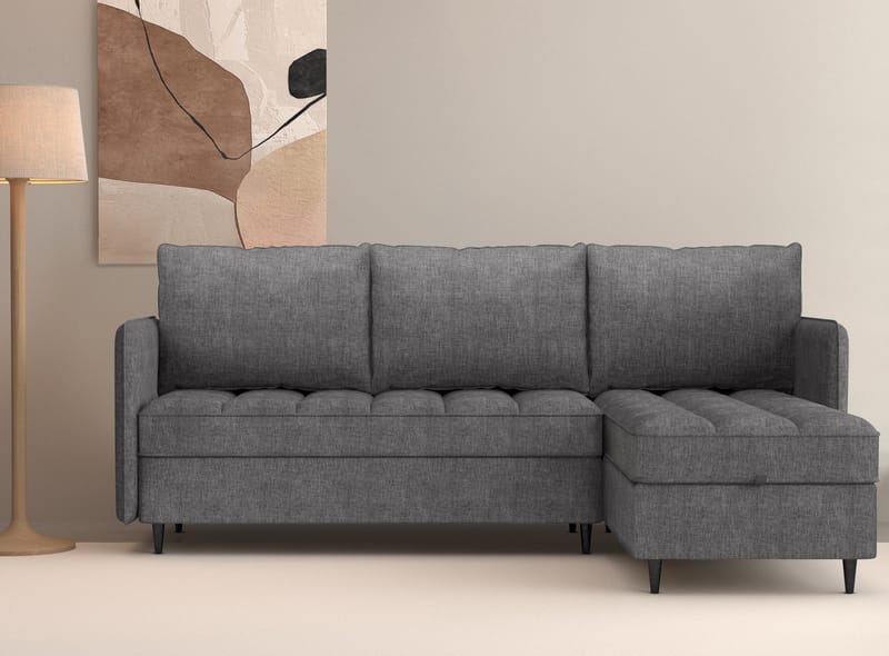 Lindhus Sofa med Divan 3-sæder - Grå - Møbler - Sofaer - Sofa med chaiselong