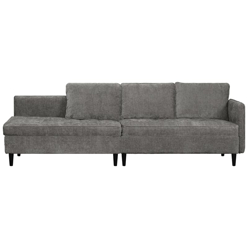 Lindhus Sofa med Divan 3-sæder - Grå - Møbler - Sofaer - Sofa med chaiselong