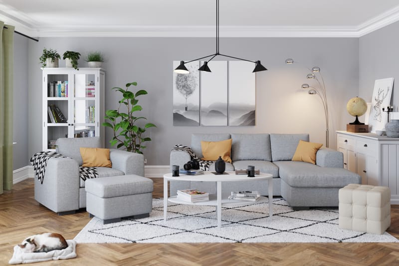 Link 3-personers Vendbar L-formet Divansofa i Stof - Lysegrå - Møbler - Sofaer - Sofa med chaiselong
