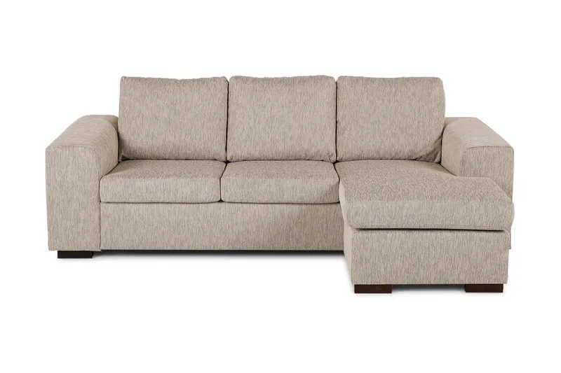 Link 3-personers Vendbar L-formet Chaiselongsofa i Stof, Beige