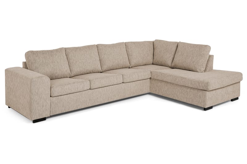 Link 4-personers Højrevendt L-formet Large Chaiselongsofa i Stof - Beige - Møbler - Sofaer - Sofa med chaiselong