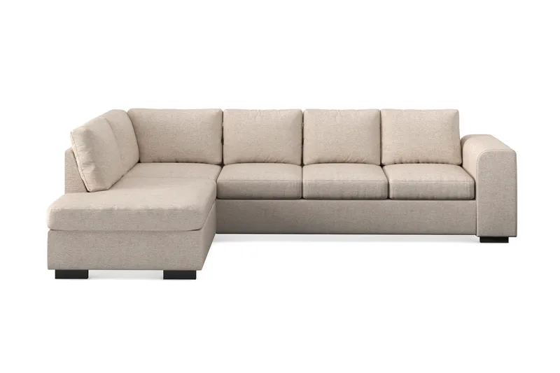 Link 4-personers Venstrevendt L-formet Chaiselongsofa i Stof, Beige