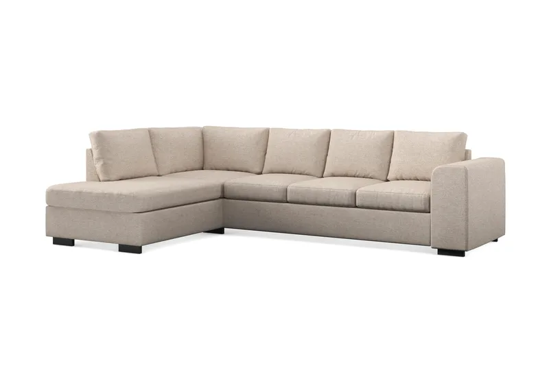 Link 4-personers Venstrevendt L-formet Chaiselongsofa i Stof - Beige - Møbler - Sofaer - Sofa med chaiselong