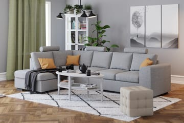 Link 4-personers Højrevendt L-formet Chaiselongsofa i Stof - Lysegrå - Møbler - Sofaer - Sofa med chaiselong