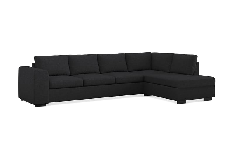 Link 4-personers Højrevendt L-formet Large Chaiselongsofa i Stof - Sort - Møbler - Sofaer - Sofa med chaiselong