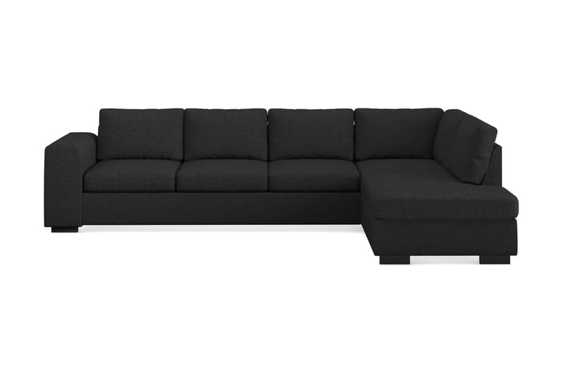 Link 4-personers Højrevendt L-formet Large Chaiselongsofa i Stof - Sort - Møbler - Sofaer - Sofa med chaiselong