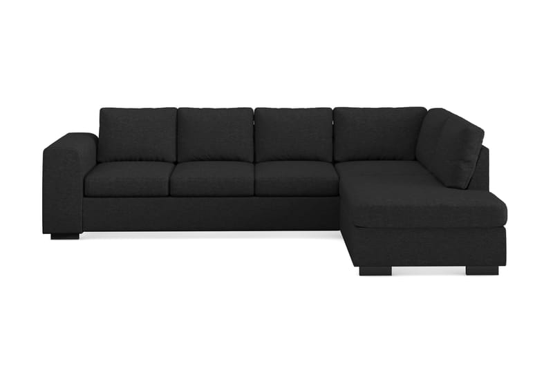 Link 4-personers Højrevendt L-formet Chaiselongsofa i Stof - Sort - Møbler - Sofaer - Sofa med chaiselong
