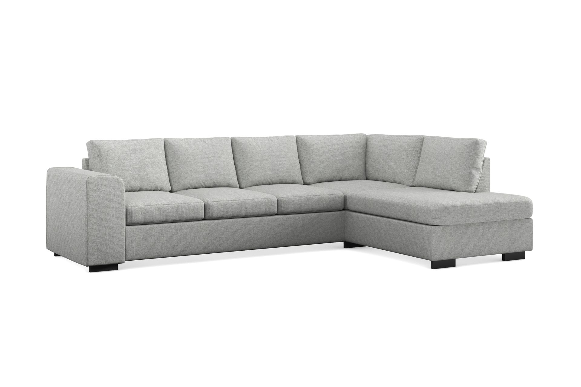 Link 4-personers Højrevendt L-formet Chaiselongsofa i Stof - Lysegrå - Møbler - Sofaer - Sofa med chaiselong