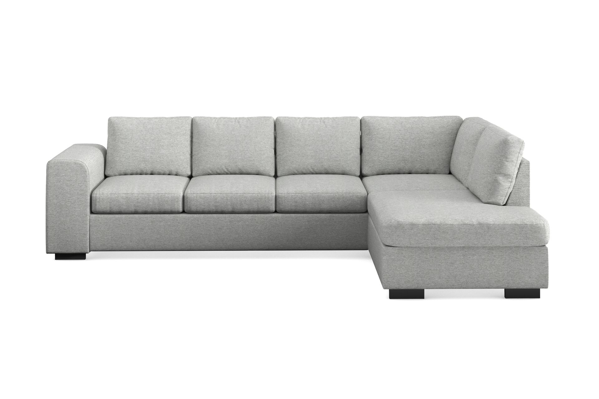 Link 4-personers Højrevendt L-formet Chaiselongsofa i Stof - Lysegrå - Møbler - Sofaer - Sofa med chaiselong