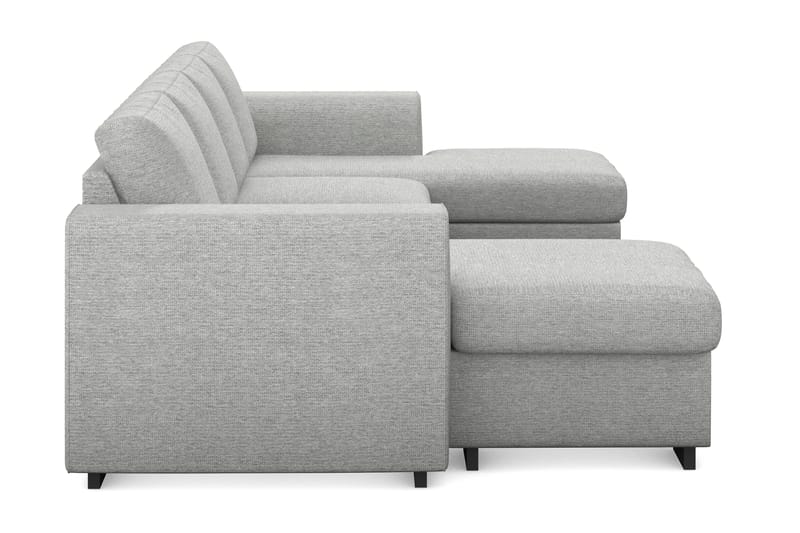 Link 4-personers U-formet Sofa med Dobbeltdivan i Stof - Lysegrå - Møbler - Sofaer - Sofa med chaiselong