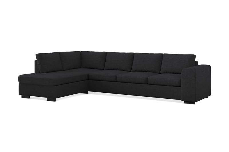 Link 4-personers Venstrevendt L-formet Large Chaiselongsofa i Stof - Sort - Møbler - Sofaer - Sofa med chaiselong