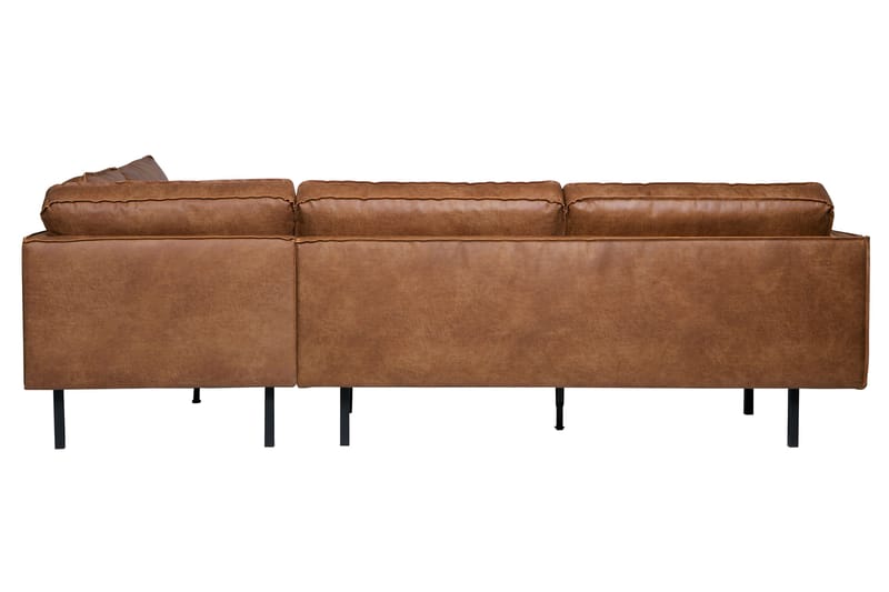 Lissbon 3-personers Højre L-formet Hjørnesofa med Chaiselong 266 cm i Læder - Cognac - Møbler - Sofaer - Sofa med chaiselong