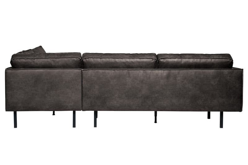 Lissbon 3-personers Højrevendt L-formet Hjørnesofa i Kunstlæder - Antracit - Møbler - Sofaer - Sofa med chaiselong