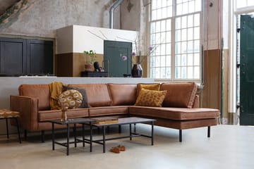 Lissbon 3-personers Højre L-formet Hjørnesofa med Chaiselong 266 cm i Læder - Cognac - Møbler - Sofaer - Sofa med chaiselong