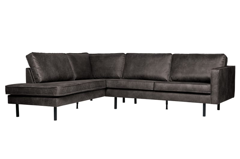 Lissbon 3-personers Venstrevendt L-formet Hjørnesofa 266 cm i Læder - Mørkegrå - Møbler - Sofaer - Sofa med chaiselong