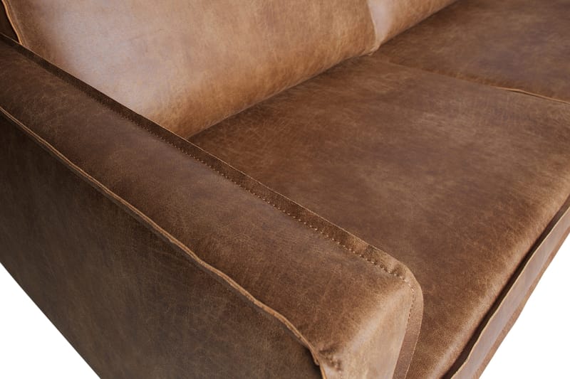 Lissbon 3-personers Højre L-formet Hjørnesofa med Chaiselong 266 cm i Læder - Cognac - Møbler - Sofaer - Sofa med chaiselong