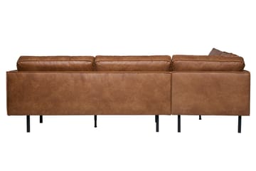 Lissbon 3-personers Venstre L-formet Hjørnesofa med Chaiselong i Skind - Cognac - Møbler - Sofaer - Sofa med chaiselong