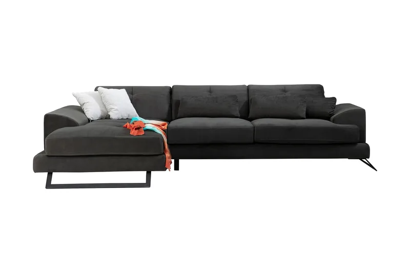 Longa Hjørnesofa med Chaiselong Venstre, Sort