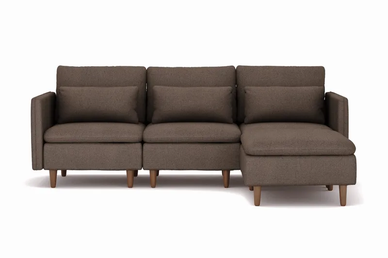Lovis 3-personers sofa med vendbar chaiselong i stof - Brun - Møbler - Sofaer - Sofa med chaiselong